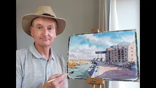 Colinsteedart. Watercolour tutorial demonstration. Well-next-the-Sea, North Norfolk.