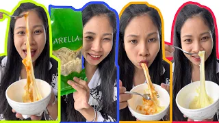 LẦN ĐẦU ĂN PHÔ MAI MOZZARELLA KÉO SỢI CÙNG TƯƠNG ỚT🫕🫕🫕 MUKBANG CHEESE😍😍😍 MLEM MELM SAM CHANNEL