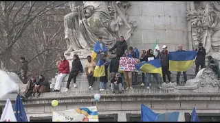 Во Франции прошли акции против военных действий в Украине