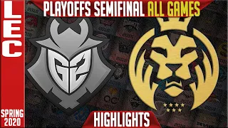 G2 vs MAD Highlights ALL GAMES | LEC Spring 2020 Playoffs Semi-finals | G2 Esports vs MAD Lions