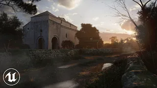 Medieval church in the Italian countryside (All Saints of Cuti Church) - Unreal Engine 5 [4K]