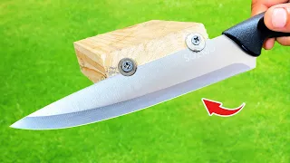 Crazy way to sharpen RUSTY knives razor sharp! Sharpen your knife super sharp with just a whetstone