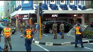 President Jacob Zuma's cavalcade parades through Cape Town CBD ahead of #SONA2017