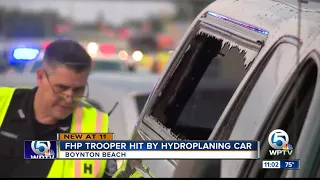 Trooper hit by vehicle while working I-95 crash in Boynton Beach