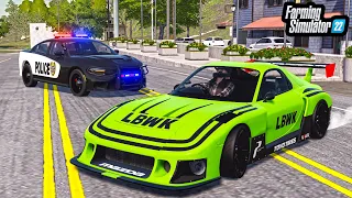 EVADING COPS IN A RACECAR! (HELLCAT COP CARS) | FS22