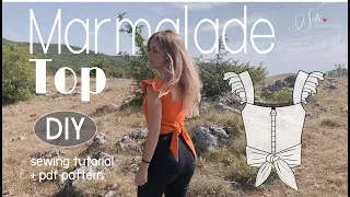 DIY SUMMER Top / How to sew Crop Top / Marmalade Top with Bow /Sewing Tutorial and PDF Patterns