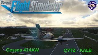 MSFS | Flysimware Cessna 414AW | CYTZ-KALB | GTN750 | RNAV Departure | VOR Approach|