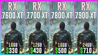 RX 7600 XT vs RX 7700 XT vs RX 7800 XT vs RX 7900 XT - Test in 20 Games