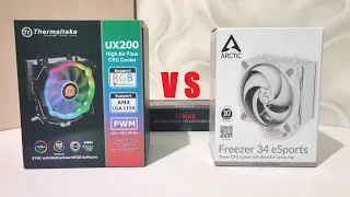 Arctic Cooling Freezer 34 eSports VS Thermaltake UX200 ARGB Lighting. Кто лучше отводит тепло?