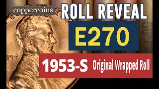 Coin Roll Hunt Reveal #E270 : 1953-S Original Wrapped Roll