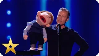 Say whaaat?! Paul Zerdin left speechless by puppet! | BGT: The Champions