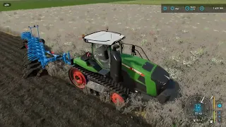Farming Simulator 22 Без комментариев Вспашка поля на тракторе FENDT 1100 VARIO MT