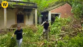 60 days weeded and renovated the old abandoned house in the forest