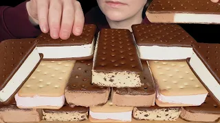 ASMR Ice Cream Sandwiches *Soft Eating Sounds (Klondike, Chocolate, Strawberry, Cookies & Cream)