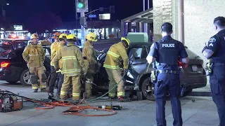 Man Extricated By Firefighters In Possible DUI Crash | San Fernando