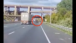 Logging truck overturns on I-695 inner loop (Oct. 16, 2023)