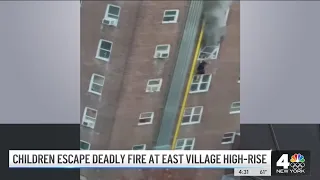 Wild Video Shows Children Climbing Down Pipe to Escape Burning Apartment