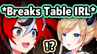 Bae Breaks Choco's Table IRL During Stream...【Hololive】