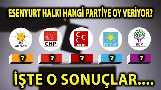 (SAYAÇLI) ESENYURT'TA YÜZLERCE SEÇMEN'E BU PAZAR GÜNÜ SEÇİM OLSA HANGİ PARTİYE OY VERECEKSİNİZ ?