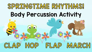 Spring Body Percussion Rhythm Play Along🌷 Elementary Music Activity🌷 Rhythm Lesson🌷Sing Play Create