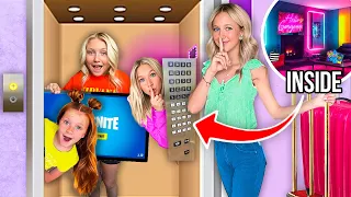 We BUiLT a SECRET room in our HOTEL to HiDE from OUR OLDER SiBLINGS!!🍿