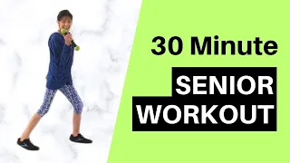 30 Minute Senior Workout - Warm Up, Stretch, Weights + Cool Down