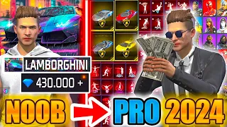 400.000💎DIAMONDS🔥*LAMBORGHINI *😱watch how many skins I got Free Fire