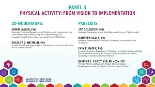 PHRM 2021 Panel 3: Physical Activity: From Vision to Implementation