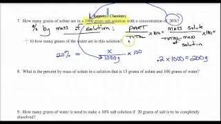 Molarity percent by mass ppm simple calculations