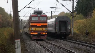 Train video. Trains on the Trans-Siberian Railway. Section Kirov - Balezino. Part 2.