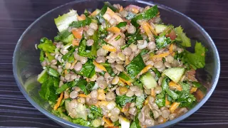 ՈՍՊՈՎ աղցան 🥗 ամեն օր ուտես չես հոգնի, Պահքի մենյու|салат из чечевицы, постный салат|lentil salad
