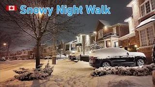 Night Snow Walk ❄️ Toronto Suburbs 4K Relaxing Winter Ambience Snowfall walking video