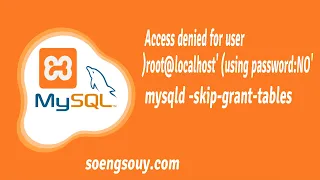 Access denied for user 'root@localhost' (using password:NO) | Add User account Fix