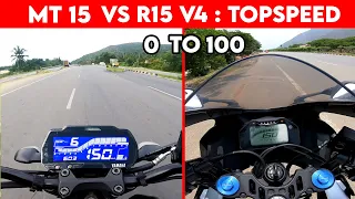 R15 V4 VS MT 15 | 0 TO 100 | TOPSPEED !!!