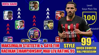 Upgrade Ismaël Bennacer Champions Milan Max Level Rating 95 | Play Style 3 Efootball Mobile 2023