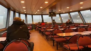 Terrifying moments when a wave breaks through the windshield of a ferry in Hamburg Germany