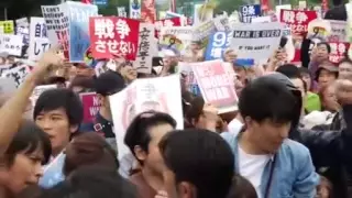 Tokyo protest rails against PM Abe's security bills