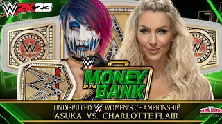 Asuka vs Charlotte Flair for Undisputed WWE Womens Championship | Money In The Bank 2023 | WWE 2K23