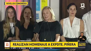Cecilia Morel agradece muestras de apoyo a un mes de la muerte de expresidente Piñera