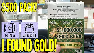 $500 FULL PACK $1,000,000 Gold Rush LOTTERY TICKETS!