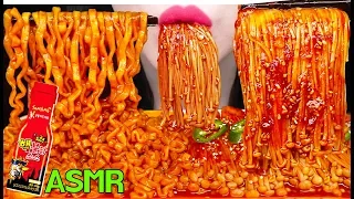 ASMR NUCLEAR FIRE SPICY NOODLES, ENOKI MUSHROOMS 핵불닭 팽이버섯, 불닭볶음면 먹방 EATING SOUNDS