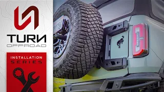 Turn Offroad's Ford Bronco HD Tire Carrier Tailgate Reinforcement installation guide