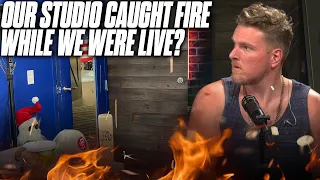 Pat McAfee's Studio Catches Fire On Livestream?!