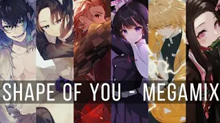 「Nightcore」➵ Shape of You Megamix (Switching Vocals)