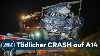 DREI TOTE UND 18 VERLETZTE: Schwerer Unfall auf Autobahn A14 bei Halle-Trotha