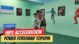 Table Tennis Forehand Topspin tutorial - Best hips acceleration for powerful shots