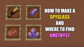 AMETHYST, COPPER AND HOW TO CRAFT SPYGLASS IN MINECRAFT 1.17 UPDATE - SNAPSHOT [20w45a] TUTORIAL