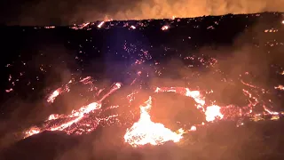 Numerous lava cascades at the New Iceland Volcano. 04.08.22