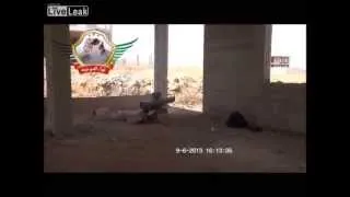 Syria - ILF rebels hit SAA tank with ATGM 09.06.2013