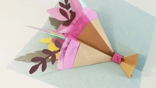 Pop-up открытка своими руками. DIY открытка 3D с цветами // How to make pop-up card with flowers